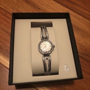Bulova Womens 96L126 Crystal-Accented Bangle Watch